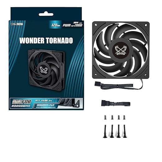 5 Scythe Wonder Tornado PWM Chassis Fan 120mm 75.17 CFM 2500 RPM - WT1225FD25-P