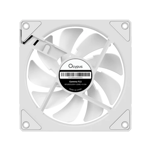 OCYPUS Gamma F12 ARGB PWM Chassis Fan 120mm 50 CFM 1.65mm H2O White - GAMMA-F12-WH1AM00X-GL