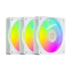 Ocypus Gamma F12 Elite ARGB 3-in-1 120mm PWM Chassis Fan White with Transparent Frame - GAMMA-F12-WH3AM00E-GL
