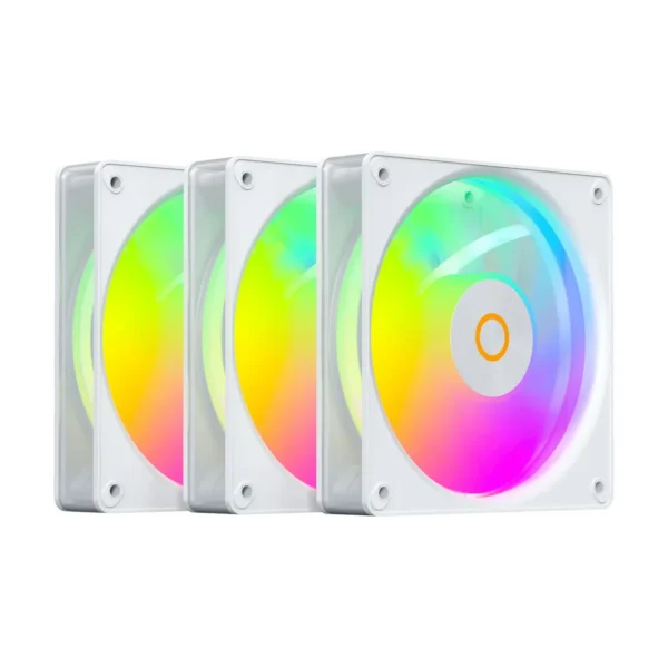 Ocypus Gamma F12 Elite ARGB 3-in-1 120mm PWM Chassis Fan White with Transparent Frame - GAMMA-F12-WH3AM00E-GL