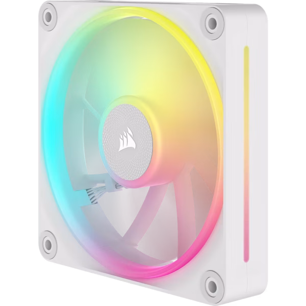 6 CORSAIR iCUE LINK LX120 RGB White 120mm PWM Fan Starter Kit Triple Pack Magnetic Dome Bearing Dual Light Loops - CO-9051030-WW