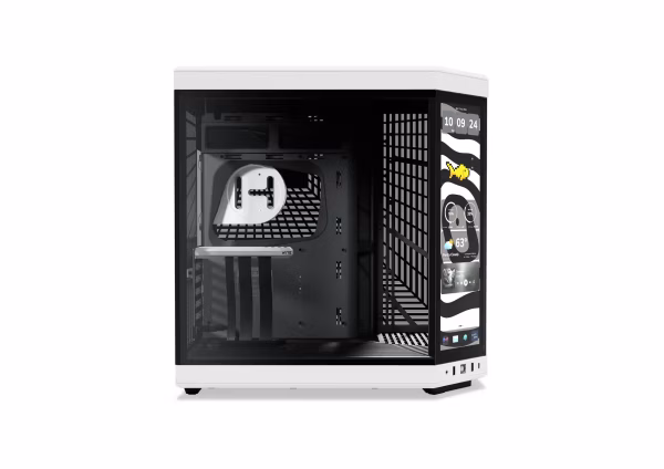 HYTE Y70 Touch Infinite Panda Dual Chamber Mid-Tower ATX Case 14.9-inch IPS 2.5K Touchscreen - CS-HYTE-Y70TTI-WB