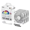 6 ASUS TUF Gaming TR120 ARGB 120mm PWM Fan Triple Pack Hydraulic Bearing 28mm Thick White - TUF GAMING TR120 FAN ARGB WHITE 3IN1