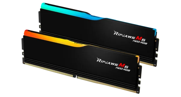 G.SKILL Ripjaws M5 Neo RGB  Black, DDR5 6000MT/s 64GB (2x32GB) CL30 AMD EXPO Memory - F5-6000J3040G32GX2-RM5NRK