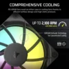 7 CORSAIR RS140 ARGB Chassis Fan 140mm 95.5 CFM 3.46mm H2O - CS-CO-9050182-WW
