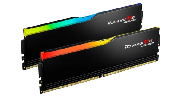 G.SKILL Ripjaws M5 Neo RGB  Black, DDR5 6000MT/s 64GB (2x32GB) CL30 AMD EXPO Memory - F5-6000J3040G32GX2-RM5NRK