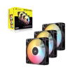 CORSAIR RS120-R ARGB 120mm PWM Reverse Fan Triple Pack Magnetic Dome Bearing Black - CO-9050196-WW