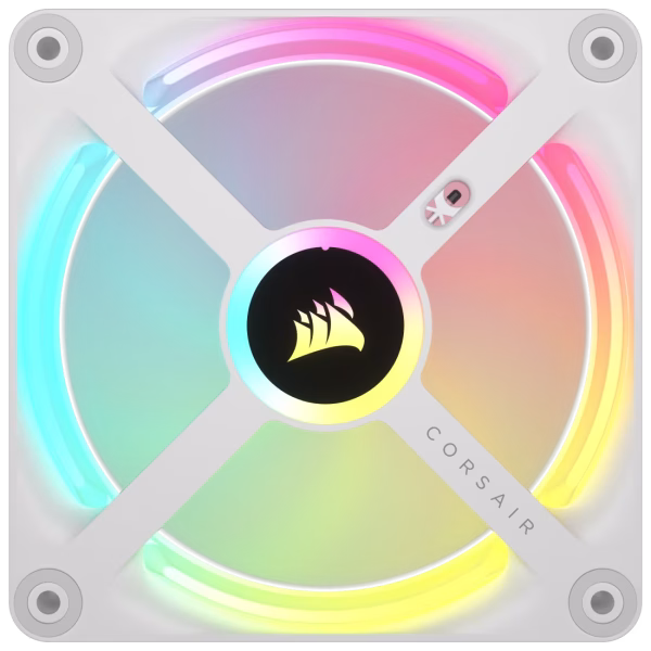 7 CORSAIR iCUE LINK QX120 RGB White 120mm PWM Fan Expansion Kit Magnetic Dome Bearing - CO-9051005-WW
