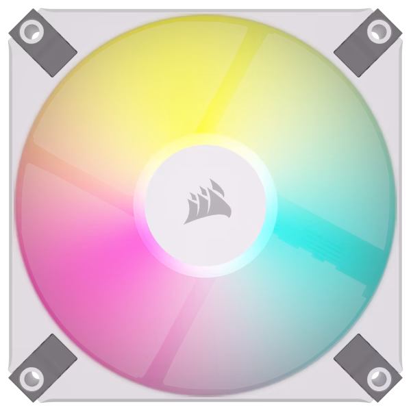 CORSAIR AF120 RGB SLIM White 120mm PWM Fan Dual Pack Fluid Dynamic Bearing 15mm Thin Profile - CO-9050165-WW