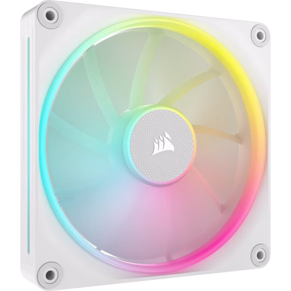 CORSAIR iCUE LINK LX140 RGB White 140mm PWM Fan Starter Kit Dual Pack Magnetic Dome Bearing Dual Light Loops - CO-9051032-WW