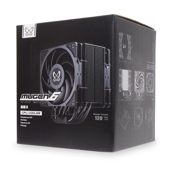 Scythe Mugen 6 Dual Fan Black Edition Air Cooler 6 Heat Pipes 2000 RPM Intel LGA 1851 AMD AM5 - SCMG-6000DBE