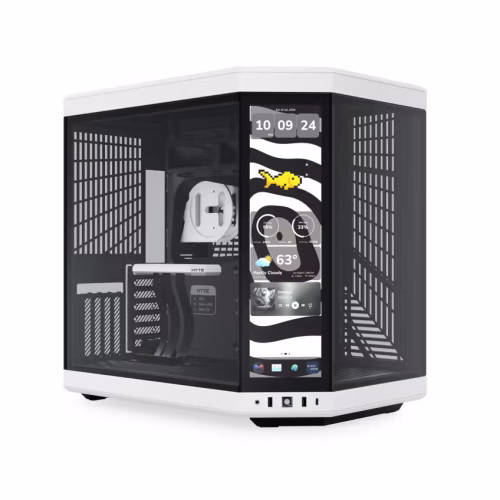 HYTE Y70 Touch Infinite Panda Dual Chamber Mid-Tower ATX Case 14.9-inch IPS 2.5K Touchscreen - CS-HYTE-Y70TTI-WB
