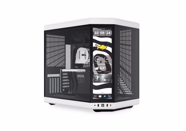 HYTE Y70 Touch Infinite Panda Dual Chamber Mid-Tower ATX Case 14.9-inch IPS 2.5K Touchscreen - CS-HYTE-Y70TTI-WB