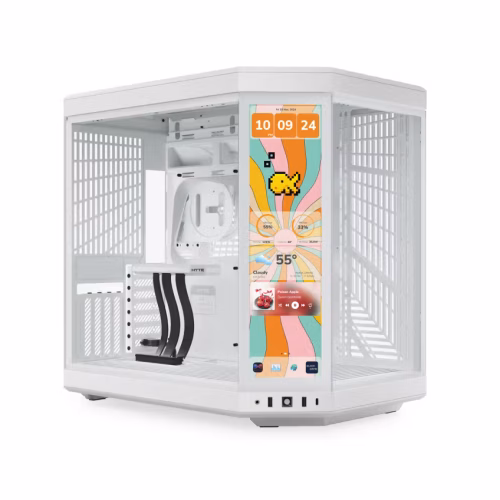 HYTE Y70 Touch Infinite Snow White Dual Chamber Mid-Tower ATX Case 14.9-inch IPS 2.5K Touchscreen - CS-HYTE-Y70TTI-WW
