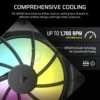 8 CORSAIR RS140 ARGB 140mm PWM Fan Dual Pack Magnetic Dome Bearing AirGuide Technology - CO-9050183-WW