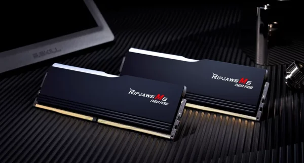 G.SKILL Ripjaws M5 Neo RGB  Black, DDR5 6000MT/s 64GB (2x32GB) CL30 AMD EXPO Memory - F5-6000J3040G32GX2-RM5NRK