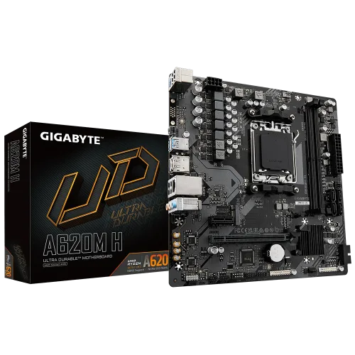 Gigabyte A620M H Micro ATX Motherboard AMD AM5 DDR5 PCIe 4.0 M.2 - GA-A620M-H