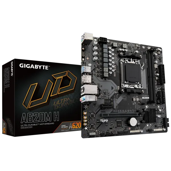 Gigabyte A620M H Micro ATX Motherboard AMD AM5 DDR5 PCIe 4.0 M.2 - GA-A620M-H