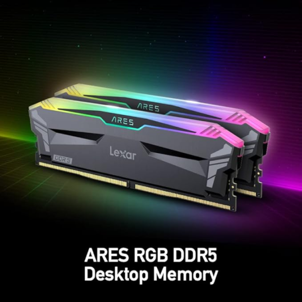 Lexar ARES 32GB (2x16GB) RGB DDR5 6800MT/s CL34 Black | White Desktop Memory Supports Intel XMP & AMD EXPO - LD5U16G68C34WA-RGD | LD5U16G68C34LA-RGD