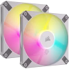 CORSAIR AF120 RGB SLIM White 120mm PWM Fan Dual Pack Fluid Dynamic Bearing 15mm Thin Profile - CO-9050165-WW