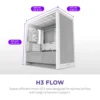 NZXT H3 Flow White Micro-ATX Case with Tempered Glass and F120Q Fan - CC-H31FW-01