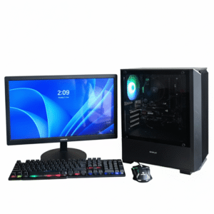 Flux | Budget-Friendly AMD Ryzen 5 5600GT Office & Casual Gaming PC with 8GB RAM, 256GB SSD, and 20" Monitor