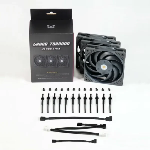 SCYTHE Grand Tornado 120 PWM 400-3000 RPM Case Fan 3-Pack - GT1225FD20X3-P