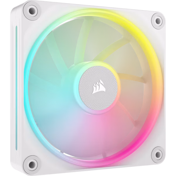LX120_RGB_WHT_01 CORSAIR iCUE LINK LX120 RGB White 120mm PWM Fan Magnetic Dome Bearing - CS-CO-9051029-WW