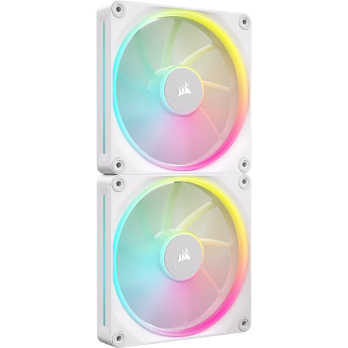 CORSAIR iCUE LINK LX140 RGB White 140mm PWM Fan Starter Kit Dual Pack Magnetic Dome Bearing Dual Light Loops - CO-9051032-WW