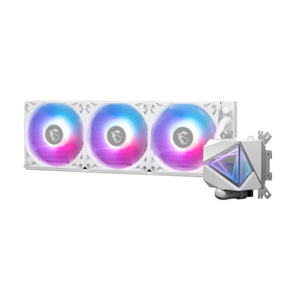 MSI MAG CoreLiquid I360 White 360mm AIO Liquid Cooler for Intel LGA 1851/1700 and AMD AM5/AM4, ARGB Gen2 Lighting - MAG CORELIQUID I360 WHITE
