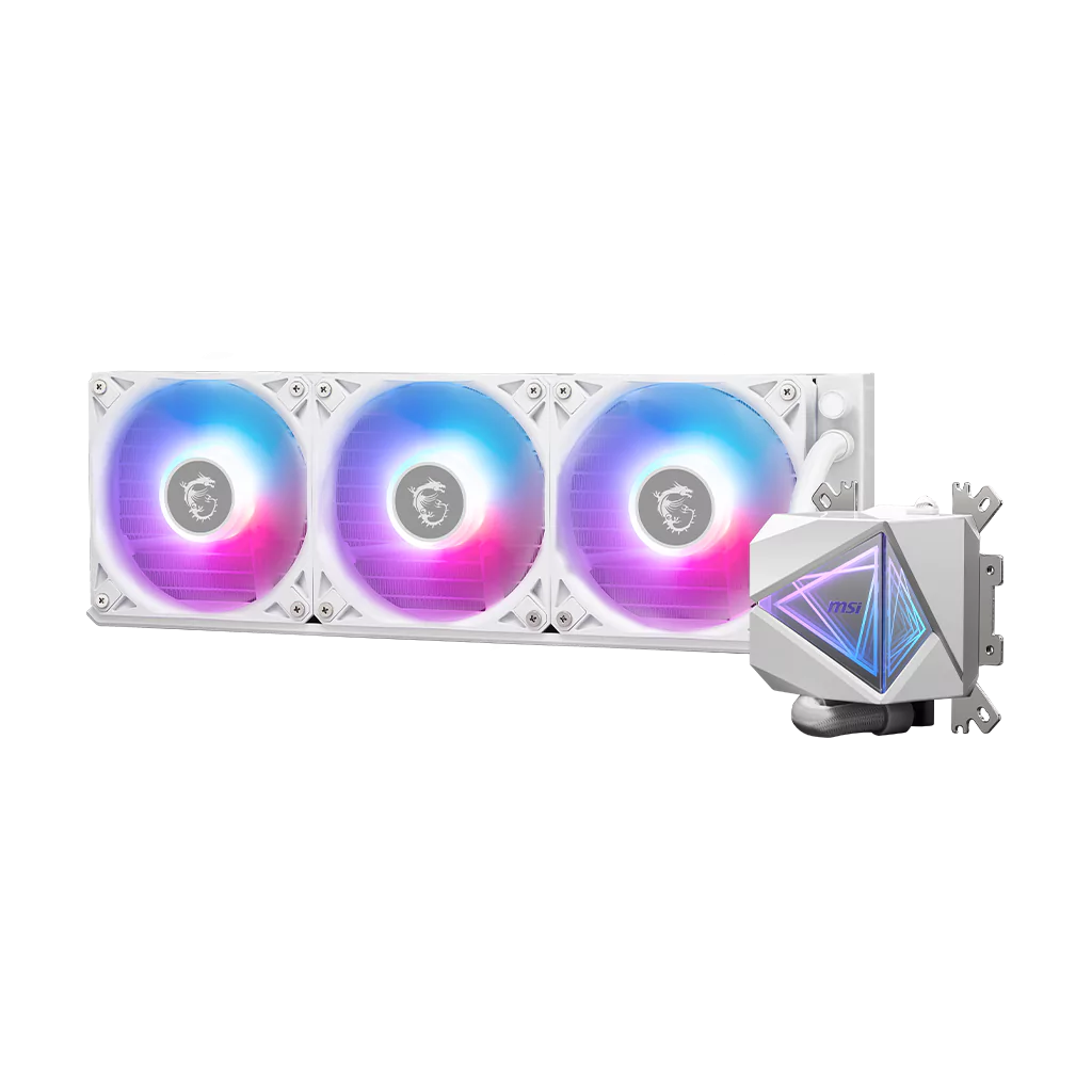MSI MAG CoreLiquid I360 White 360mm AIO Liquid Cooler for Intel LGA 1851/1700 and AMD AM5/AM4, ARGB Gen2 Lighting - MAG CORELIQUID I360 WHITE 1 MSI MAG CoreLiquid I360 White 360mm AIO Liquid Cooler for Intel LGA 1851/1700 and AMD AM5/AM4, ARGB Gen2 Lighting - MAG CORELIQUID I360 WHITE