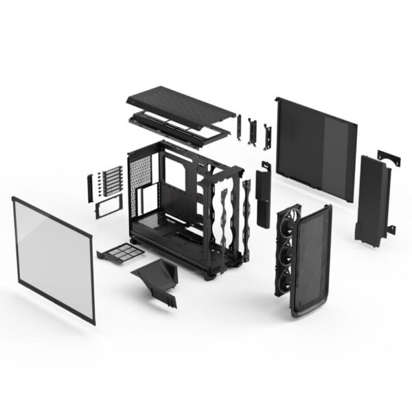 Fractal Design Meshify 3 XL Full-Tower PC Case Industrial Steel | Tempered Glass | Ambience Pro RGB or non-RGB | Black | White | 420mm Radiator Support