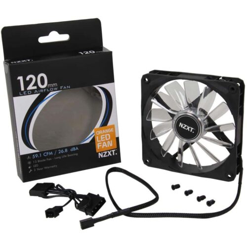 NZXT FZ-120mm LED Airflow Fan - Orange - RF-FZ120-O1