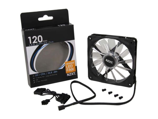 NZXT FZ-120mm LED Airflow Fan - Orange - RF-FZ120-O1