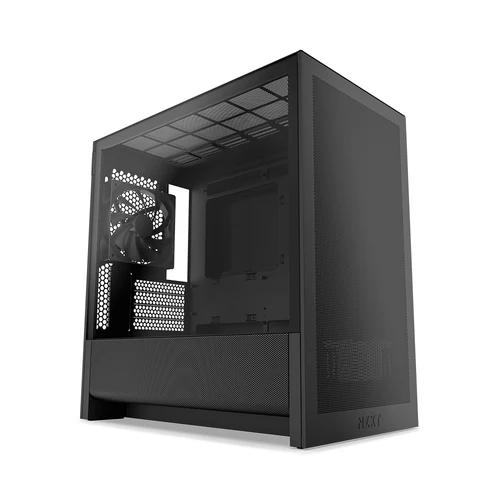 NZXT H3 Flow Black Micro-ATX Case with Tempered Glass and F120Q Fan - CC-H31FB-01