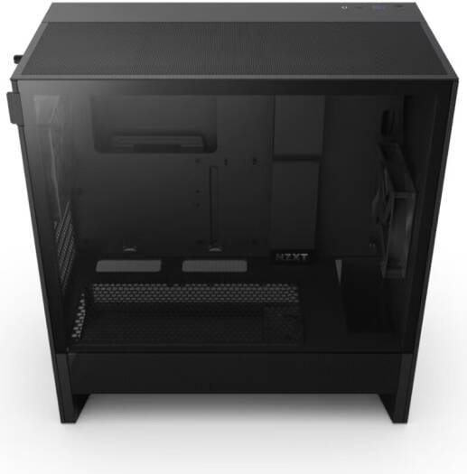 NZXT H5 Flow Black (2024) Mid-Tower Case with Tempered Glass and F120Q Fans - CC-H52FB-01