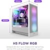 NZXT H5 Flow RGB White (2024) Mid-Tower Case with Tempered Glass and RGB Fans - CC-H52FW-R1