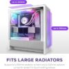 NZXT H5 Flow RGB White (2024) Mid-Tower Case with Tempered Glass and RGB Fans - CC-H52FW-R1