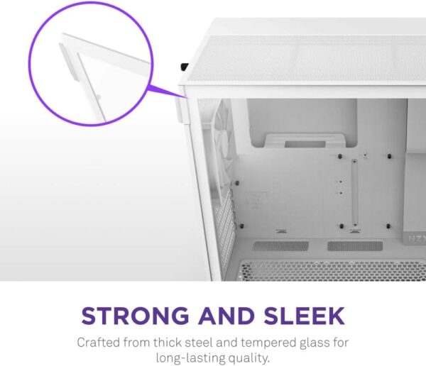 NZXT H5 Flow RGB White (2024) Mid-Tower Case with Tempered Glass and RGB Fans - CC-H52FW-R1