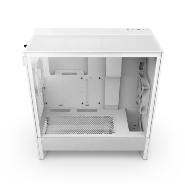 NZXT H5 Flow White (2024) Mid-Tower Case with Tempered Glass and F120Q Fans - CC-H52FW-01