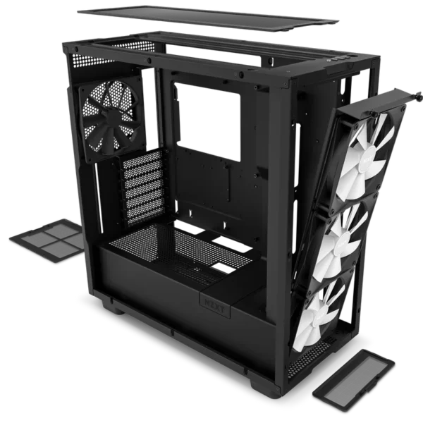 NZXT H7 Elite Black v2 Mid-Tower Case ATX 360mm Radiator Support Tempered Glass RGB - CM-H71EB-02