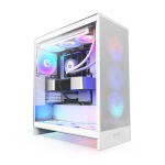 NZXT H7 Flow RGB 2024 White Mid-Tower Case ATX 420mm Radiator Support Tempered Glass - CM-H72FW-R1