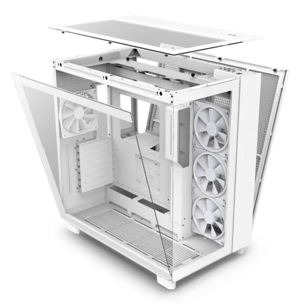 NZXT H9 Elite White Mid-Tower Case ATX 360mm Radiator Support Tempered Glass - CM-H91EW-01