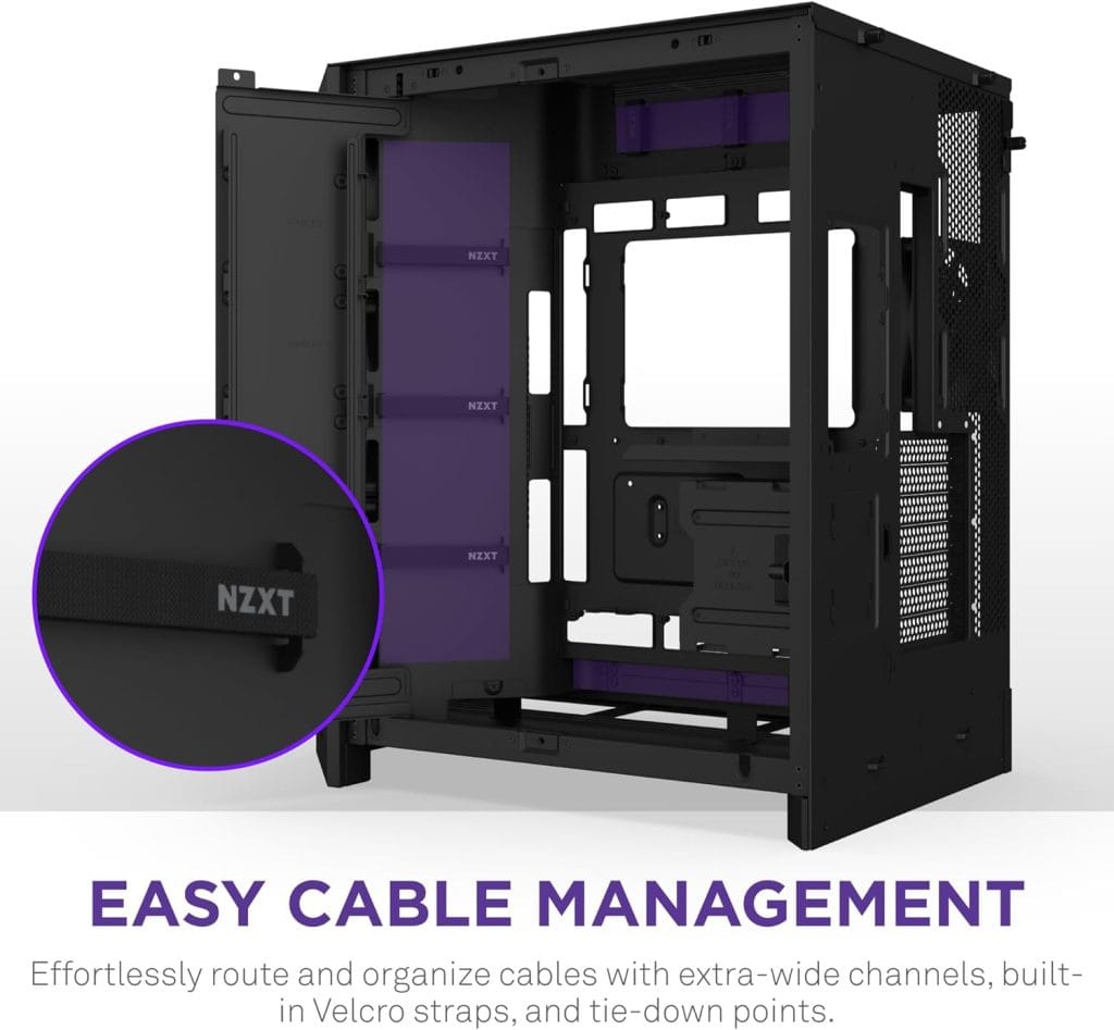 NZXT H9 Flow 2025 Black Mid-Tower Case ATX 420mm Radiator Support ...