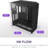 NZXT H9 Flow 2025 Black Mid-Tower Case ATX 420mm Radiator Support Tempered Glass - CM-H92FB-01