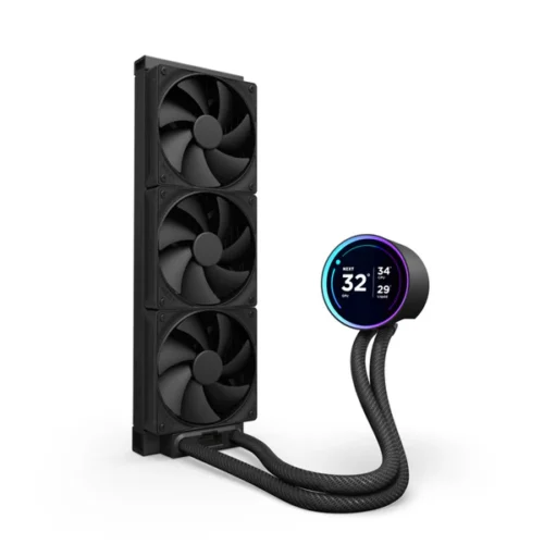 NZXT Kraken Elite 360 AIO Liquid Cooler with 2.72-Inch IPS LCD Display and F360 RGB Core Fan - RL-KN36E-B2