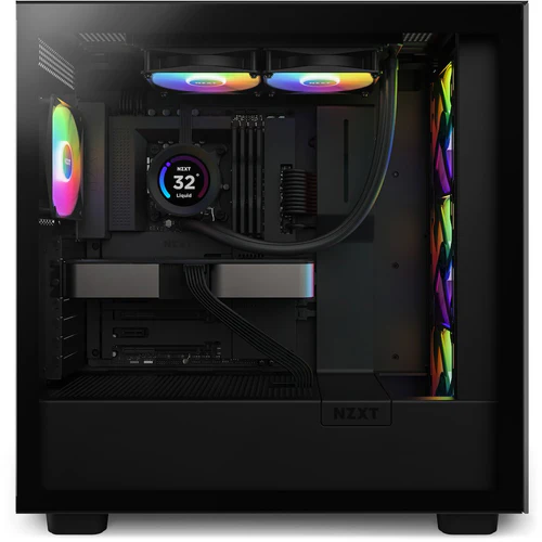 NZXT Kraken Elite RGB 240mm Black AIO Liquid Cooler with 2.72-Inch IPS LCD Display and F240 RGB Core Fan - RL-KR24E-B1