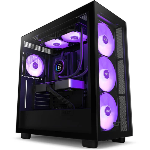 NZXT Kraken Elite RGB 240mm Black AIO Liquid Cooler with 2.72-Inch IPS LCD Display and F240 RGB Core Fan - RL-KR24E-B1