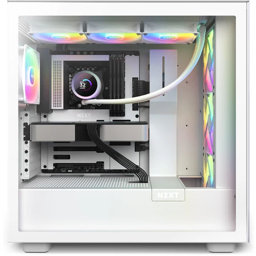NZXT Kraken RGB 360mm White AIO Liquid Cooler with 1.54-Inch TFT LCD Display and F120 RGB Core Fans - RL-KR360-W1