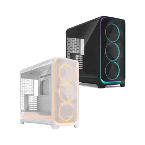 Fractal Design Meshify 3 XL Full-Tower PC Case Industrial Steel | Tempered Glass | Ambience Pro RGB or non-RGB | Black | White | 420mm Radiator Support